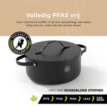 BE Living Dutch Oven mit Deckel, ø 24 cm, Keramik-Antihaftbeschichtung, für alle Wärmequellen geeignet, Schwarz