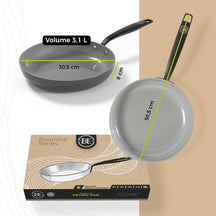 BE Living Bratpfanne ø 30 cm – keramische Antihaftbeschichtung – PFAS-frei – für alle Herdarten geeignet – weiß