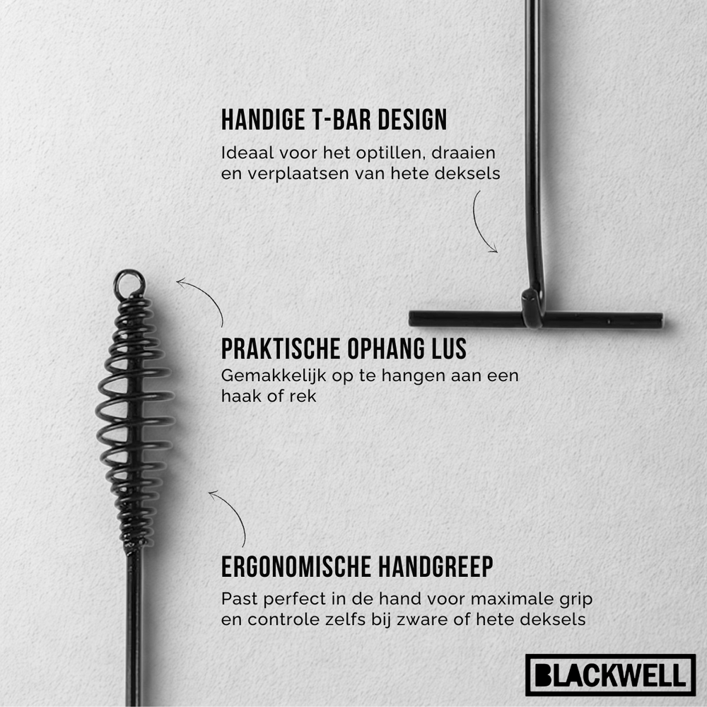 Blackwell Deksellifter für Bräter - Dutch Oven - Schwarz Stahl - 42 cm