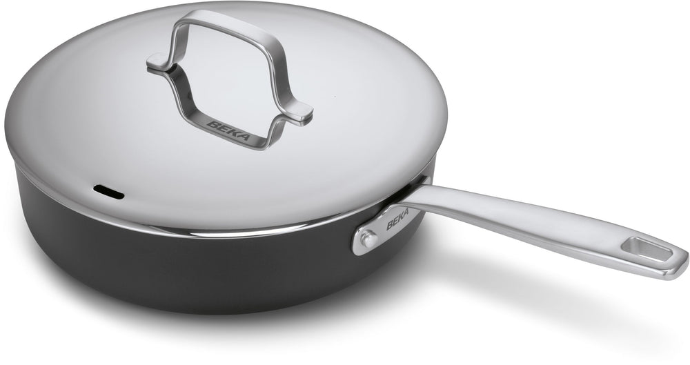 Beka Schmorpfanne / Sauteuse mit Deckel und langem Griff Maestro Alu Ø 24 cm – keramische antihaftbeschichtung