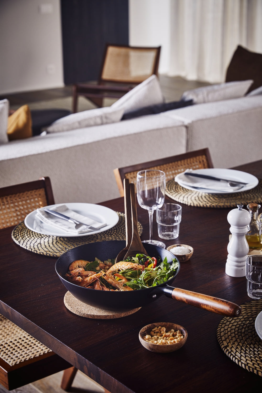 Beka Wok-Pfanne Mandala Gusseisen ø 24 cm - keramische Antihaftbeschichtung - geeignet für alle Wärmequellen