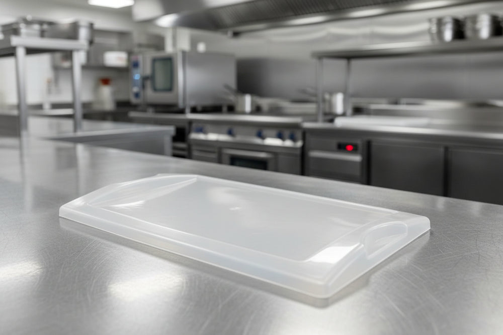 Hendi Besteckkasten, 4 Fächer, GN 1/1 + Deckel – Grau