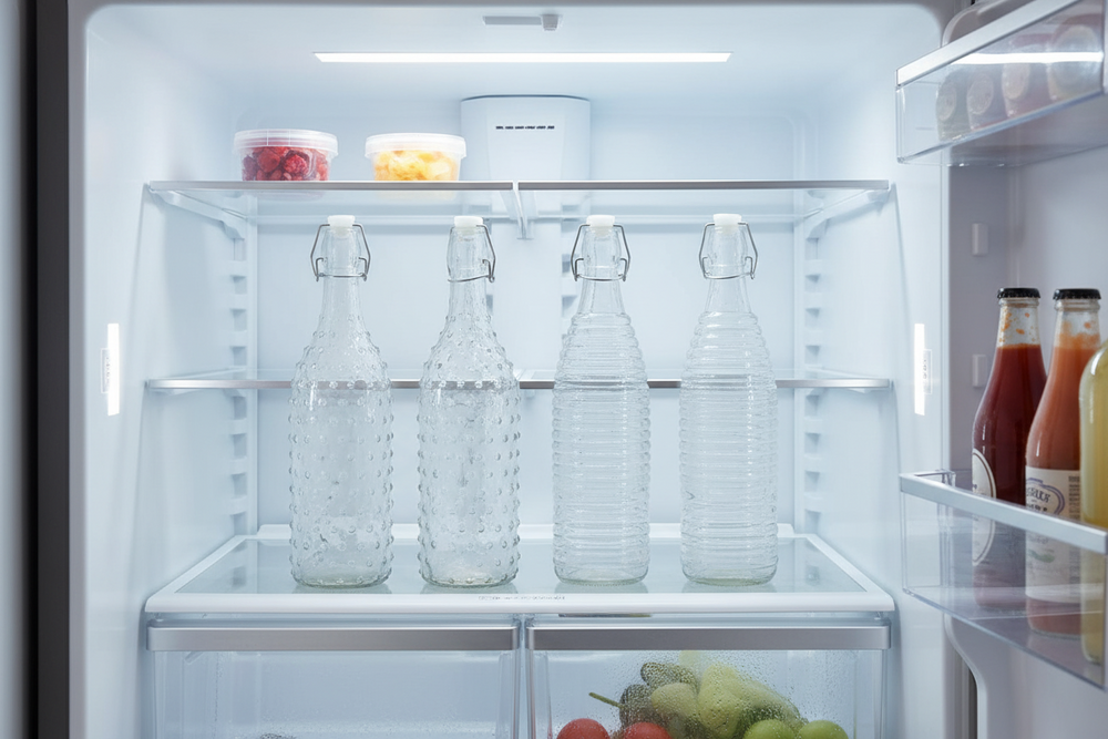 Cookinglife Bügelflaschen Glas 1 L - 4er spülmaschinenfest klar - Dots&Lines