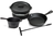 Blackwell Dutch Oven BBQ Set Gusseisen - Bräter + Lifter, Bratpfanne ø 20 cm & Steelpan 18 cm - 4-teilig