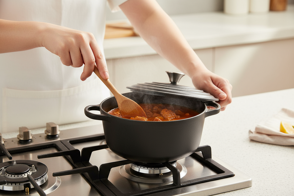 Blackwell Bräter Gusseisen ø 20 cm - emaillierte Antihaftbeschichtung