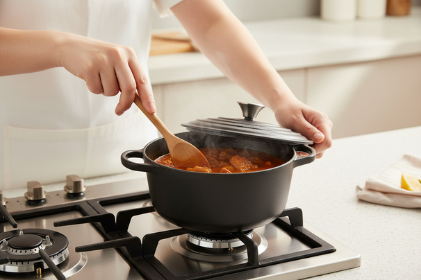 Blackwell Bräter Gusseisen ø 20 cm - emaillierte Antihaftbeschichtung