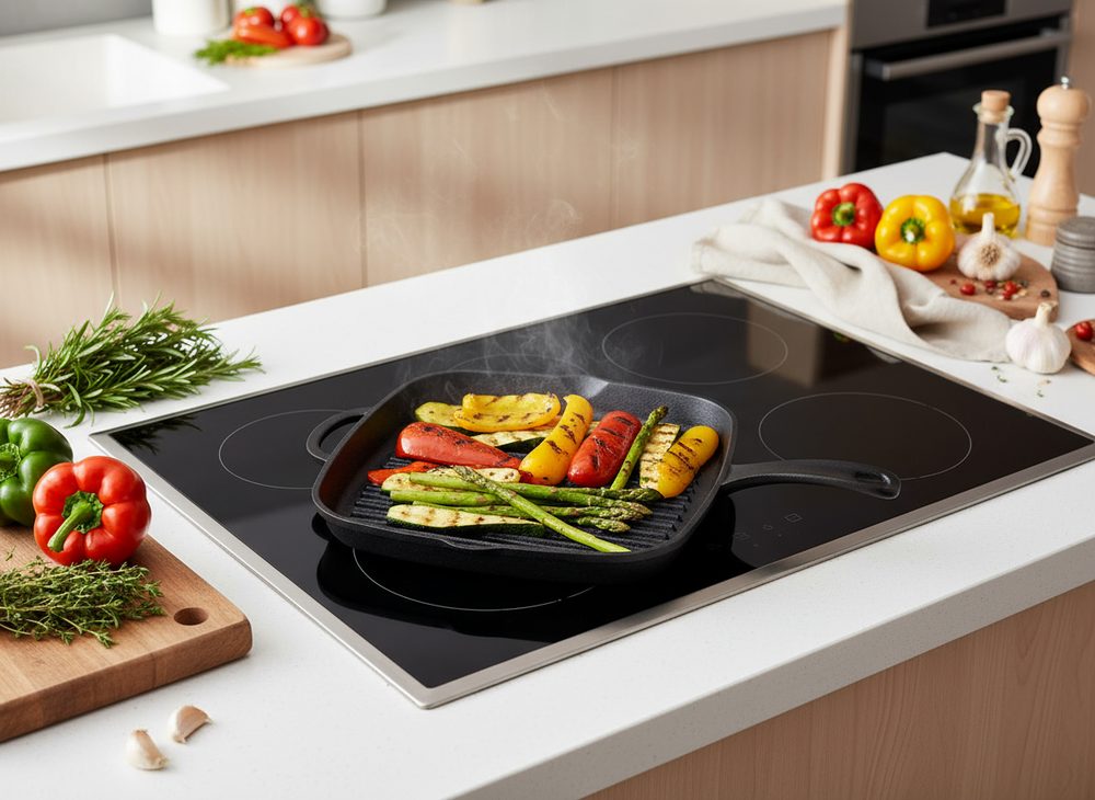 Blackwell Grillpfanne Gusseisen - 26 x 26 cm - ohne Antihaftbeschichtung