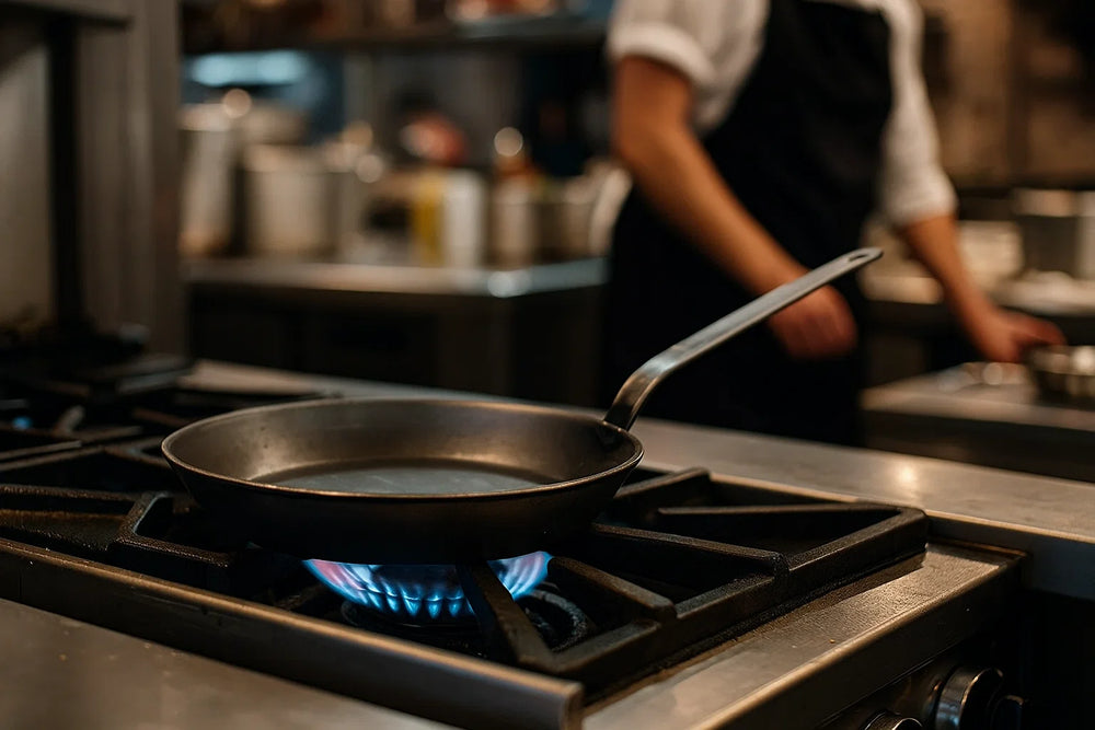 Blackwell Bratpfanne Plattenstahl - Lyonnaiserpfanne - ø 24 cm - ohne Antihaftbeschichtung