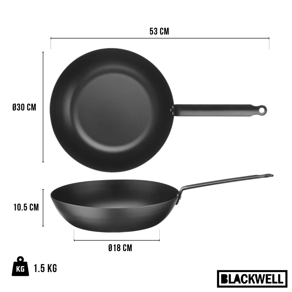 Blackwell Wok Carbonstahl ø 30 cm - ohne Antihaftbeschichtung