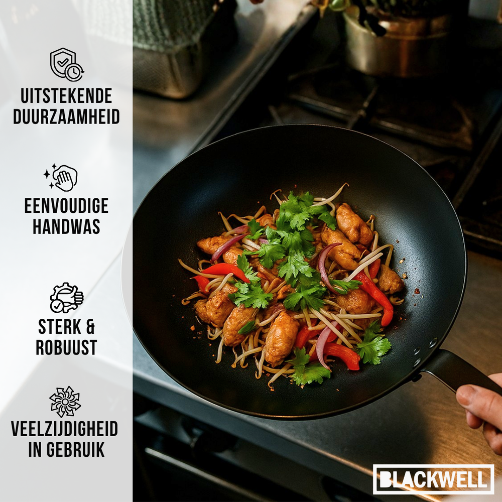 Blackwell Wok Carbonstahl ø 30 cm - ohne Antihaftbeschichtung