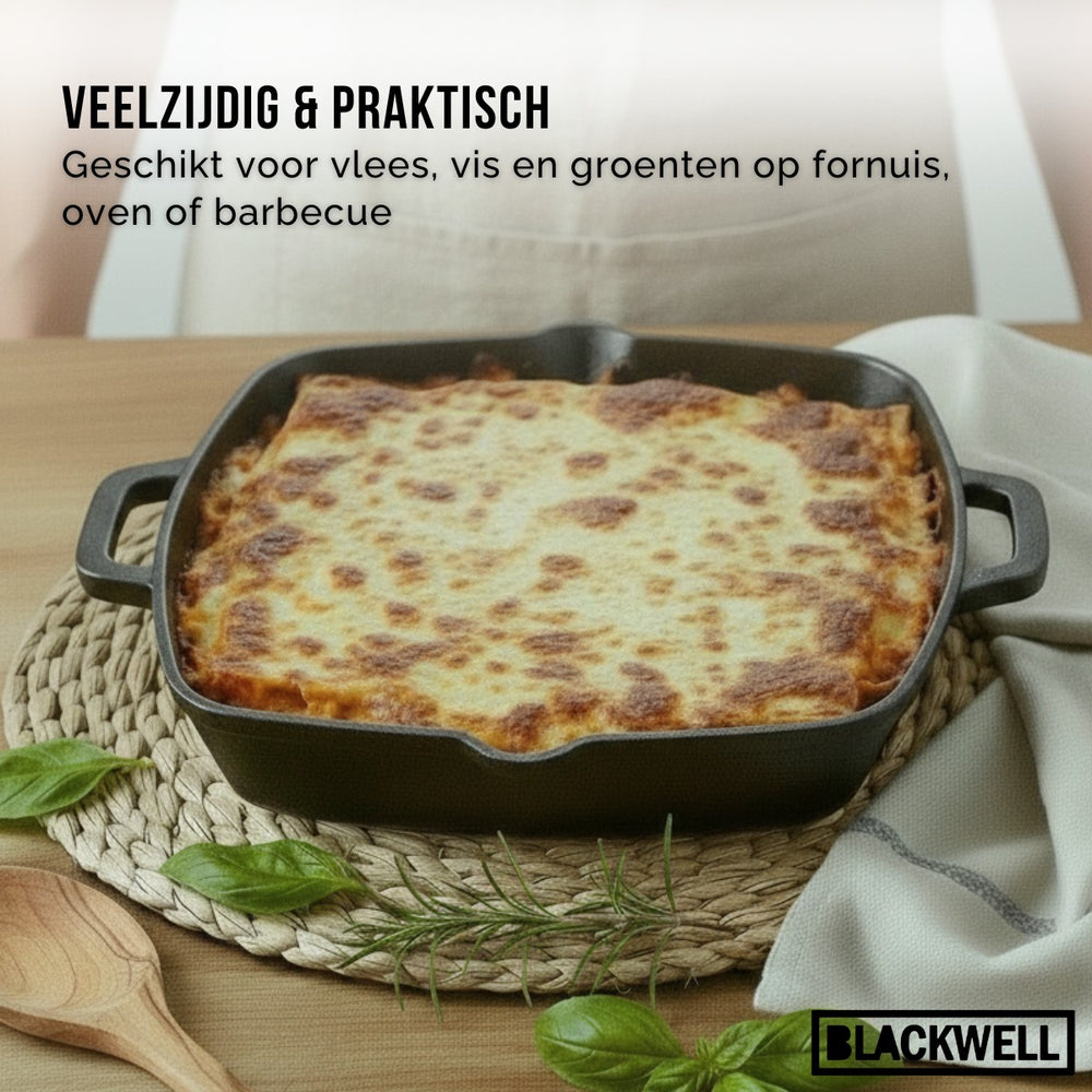 Blackwell Bräter Gusseisen - 25 x 25 cm / 2 Liter - ohne Antihaftbeschichtung