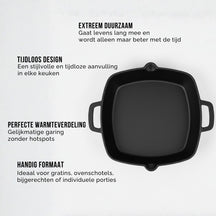 Blackwell Bräter Gusseisen - 25 x 25 cm / 2 Liter - ohne Antihaftbeschichtung