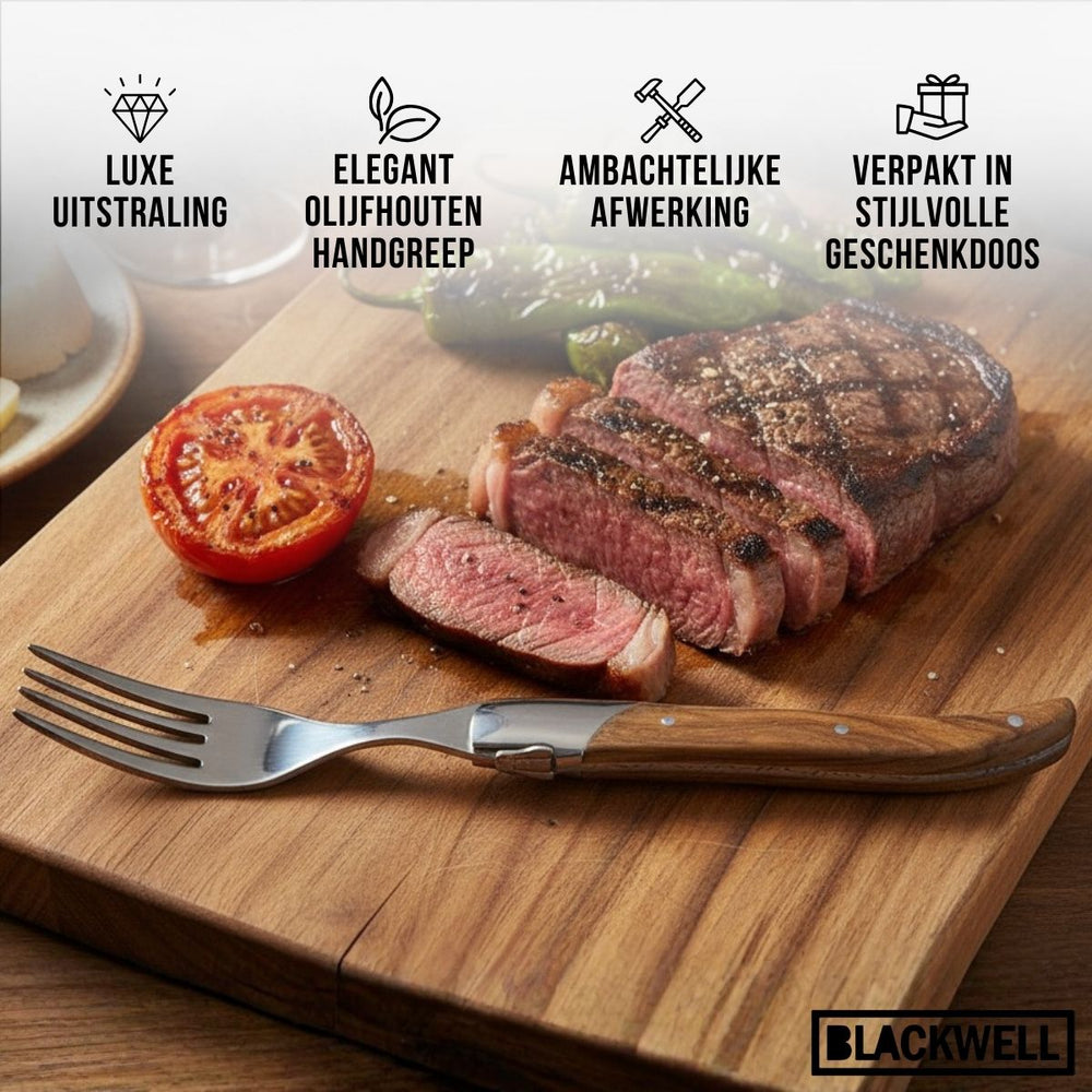 Blackwell Steakgabeln Laguiole - Olivenholz - 6 Stück