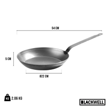 Blackwell Bratpfanne Plattenstahl - Lyonnaiserpfanne - ø 28 cm - ohne Antihaftbeschichtung