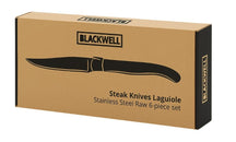 Blackwell Steakmesser Laguiole - Raw Black - RVS - 6 Stück