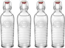 Bormioli Rocco Bügelverschlussflaschen / Weckflaschen Officina 1825 - Transparent - 1,2 Liter - 4 Stück