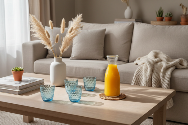 Bormioli Rocco Gläser Schloss Blau 290 ml - 6 Stück + Cookinglife Karaffe 1 Liter