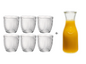 Bormioli Rocco Wassergläser Linie Transparent 290 ml - 6 Stück + Cookinglife Karaffe 1 Liter
