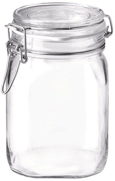 Bormioli Rocco Weckjars Fido - 11 x 11 cm / 1 Liter - quadratisch - 4 Stück