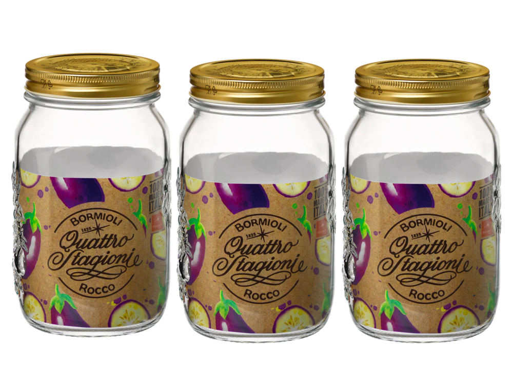 Bormioli Rocco Weckpot Quattro Stagioni - ø 8,6 cm / 1 Liter - 3 Stück