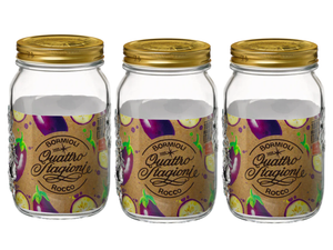 Bormioli Rocco Weckpot Quattro Stagioni - ø 8,6 cm / 1 Liter - 3 Stück