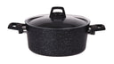 Cookinglife Kasserolle Aluminium 20 cm 2,7 L - Induktion - Schwarz gesprenkelt