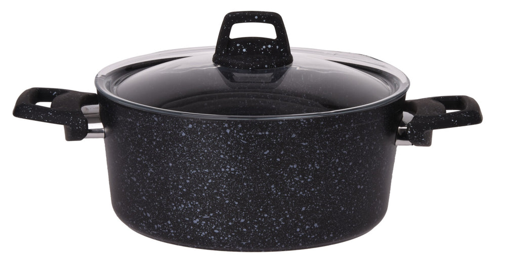 Cookinglife Kochtopf Alu Black Speckle 22 cm 3,5 L - Schmortopf - Induktion