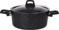 Cookinglife Kochtopf mit Deckel - Black Speckle - Aluminium Ø 24 cm / 4.4 Liter - Geeignet für alle Herdarten - Standard Antihaftbeschichtung