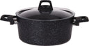 Cookinglife Kochtopf mit Deckel - Black Speckle - Aluminium Ø 24 cm / 4.4 Liter - Geeignet für alle Herdarten - Standard Antihaftbeschichtung