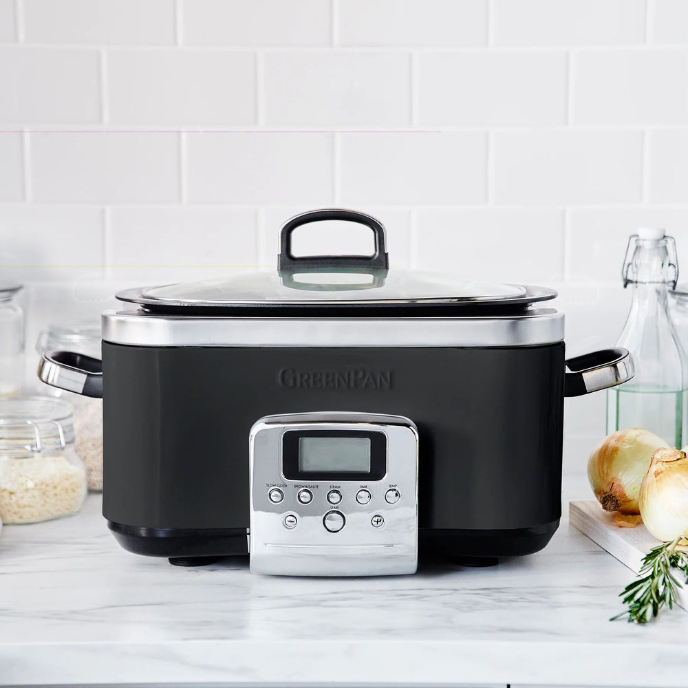 GreenPan Slowcooker - 6.0 Liter - Schwarz - Keramische Antihaftbeschichtung