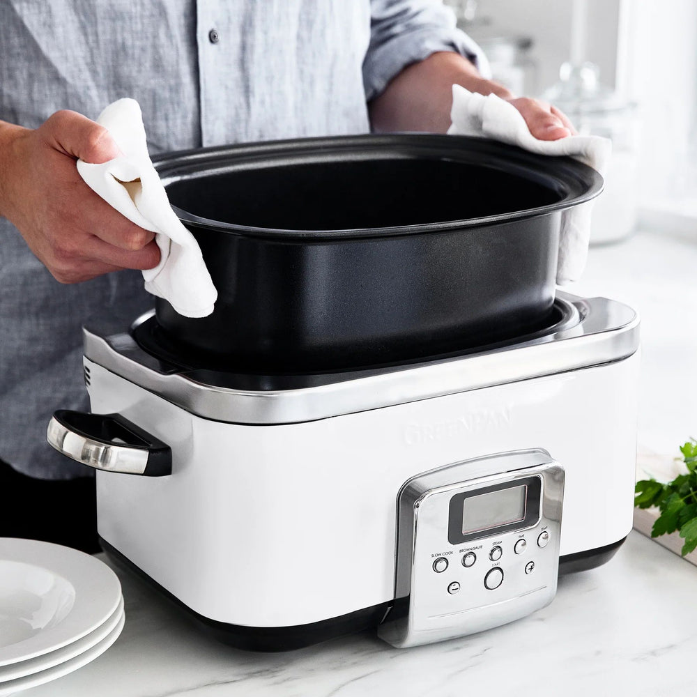 GreenPan Slowcooker - 6.0 Liter - Creme - Keramische Antihaftbeschichtung