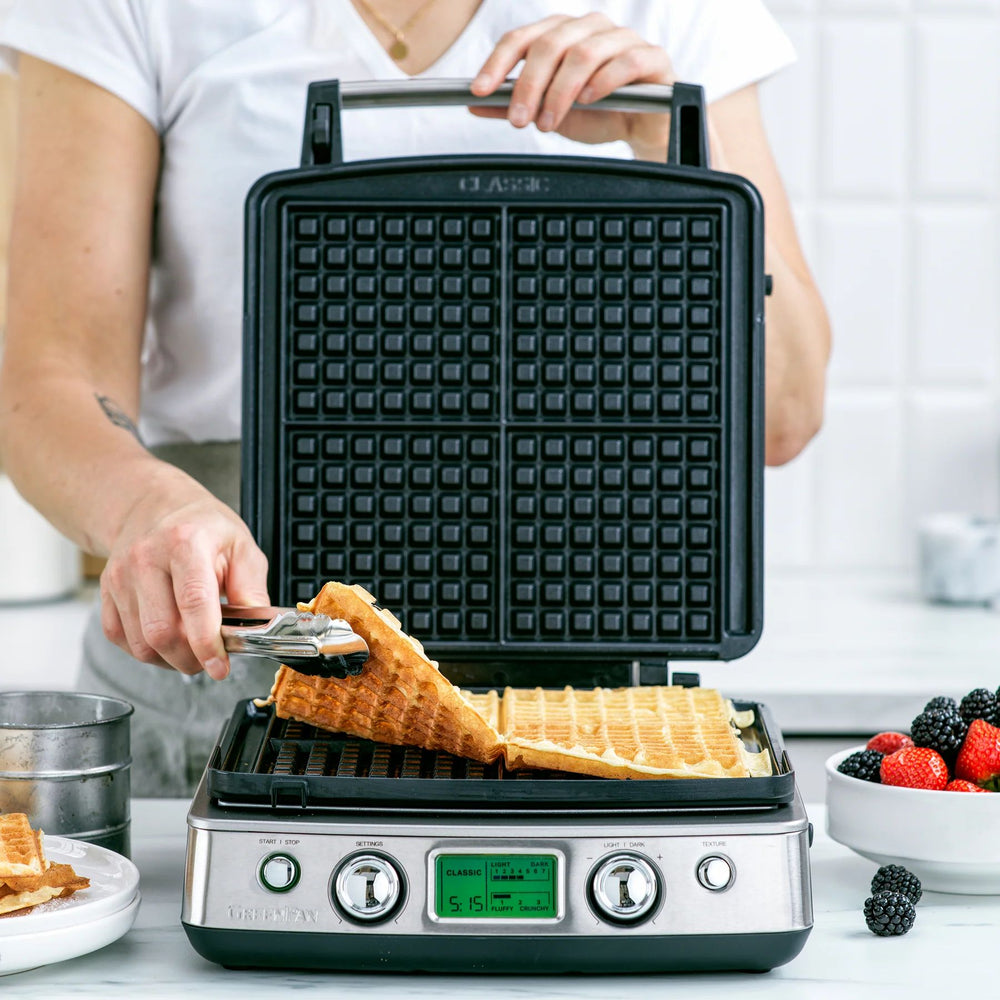 GreenPan Waffeleisen - Edelstahl - inklusive 2 Waffelplattensets - Keramische Antihaftbeschichtung