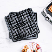 GreenPan Waffeleisen - Schwarz - inklusive 2 Waffelplattensets - Keramische Antihaftbeschichtung