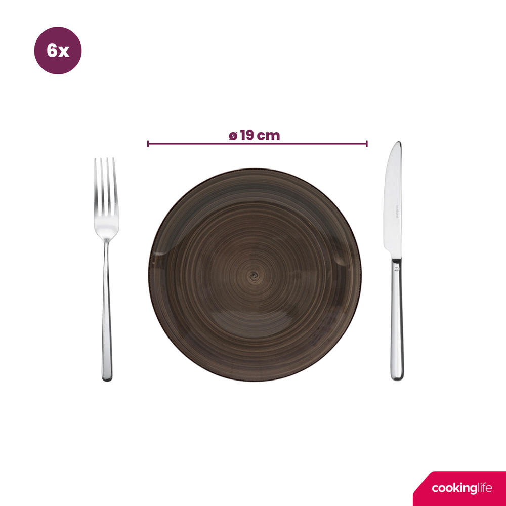 Cookinglife Geschirrset Delice Grau 18-teilig / 6 Personen - 6 Speiseteller, 6 Suppenteller und 6 Frühstücksteller