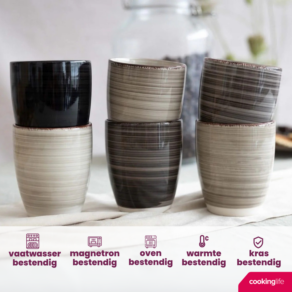 Cookinglife Becher Delice Grau 350 ml - 6 Stück