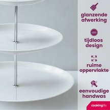 Cookinglife Etagere / Servierturm Food for Fun ø 16, 21 &amp; 26 cm - 3-stöckig - 34 cm hoch