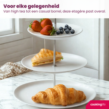 Cookinglife Etagere / Servierturm Food for Fun ø 16, 21 &amp; 26 cm - 3-stöckig - 34 cm hoch