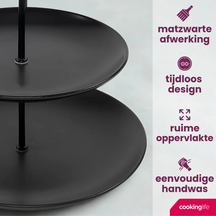Cookinglife Etagere Schwarz – ø 16, 21 & 26 cm – 3 Schichten