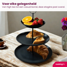 Cookinglife Etagere Schwarz – ø 16, 21 & 26 cm – 3 Schichten