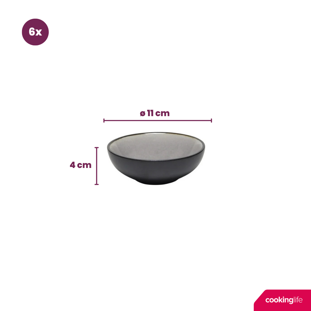 Cookinglife Dipschalen Nola Warm Grey ø 11 cm - 6 Stück