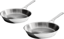 Alessi Bratpfannenset Pots&Pans AJM110 – ø 24 cm und ø 28 cm – von Jasper Morrison – Ohne Antihaftbeschichtung