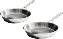 Alessi Bratpfannenset Pots&amp;Pans AJM110 – ø 24 cm und ø 28 cm – von Jasper Morrison – Ohne Antihaftbeschichtung