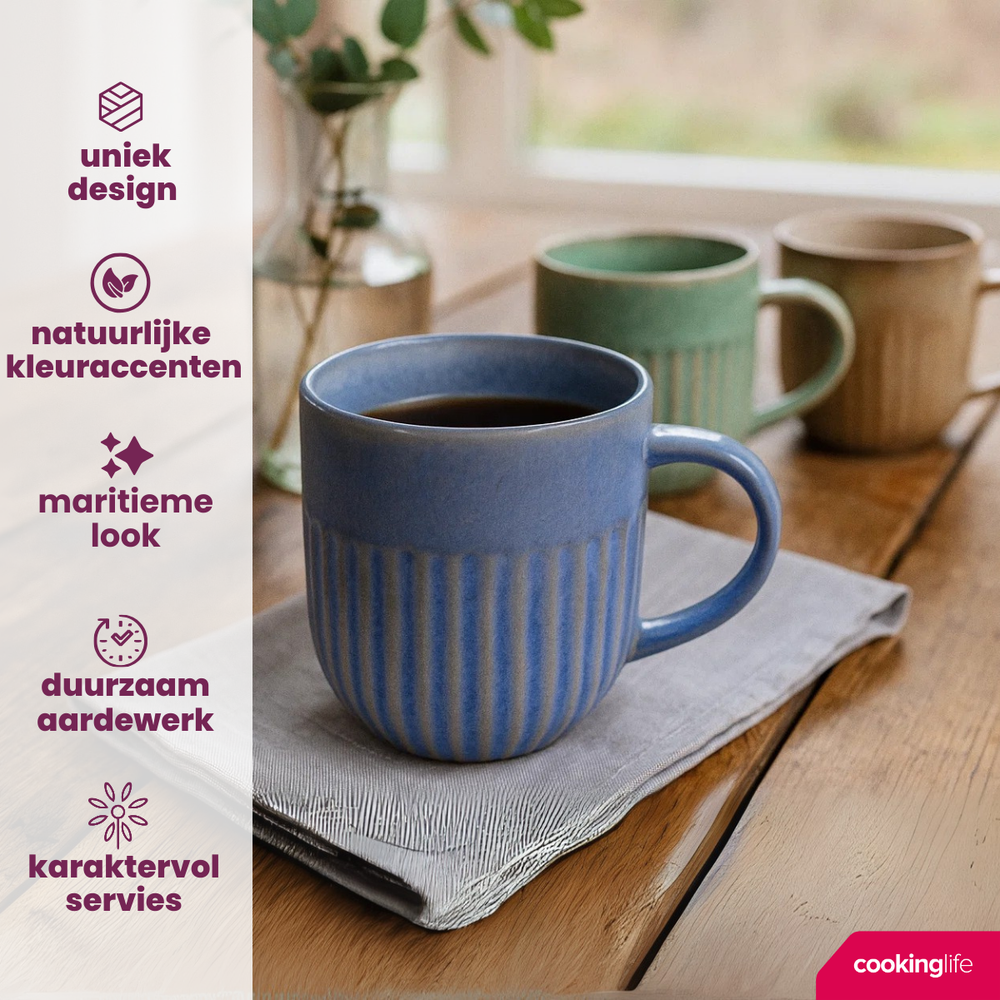 Cookinglife Tassen Aqua Maris 400 ml - 6 Stück