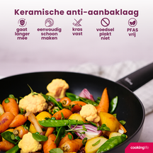 Cookinglife Bratpfannen Set Black Cera - ø 24 & 28 cm - keramische antihaftbeschichtung - geeignet für alle Wärmequellen