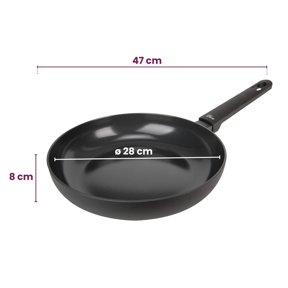 Cookinglife Bratpfannen Set Black Cera - ø 24 & 28 cm - keramische antihaftbeschichtung - geeignet für alle Wärmequellen