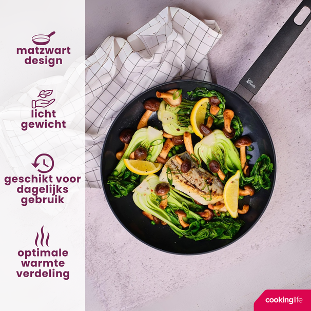 Cookinglife Bratpfanne Black Cera - ø 28 cm - keramische antihaftbeschichtung  - PFAS-frei