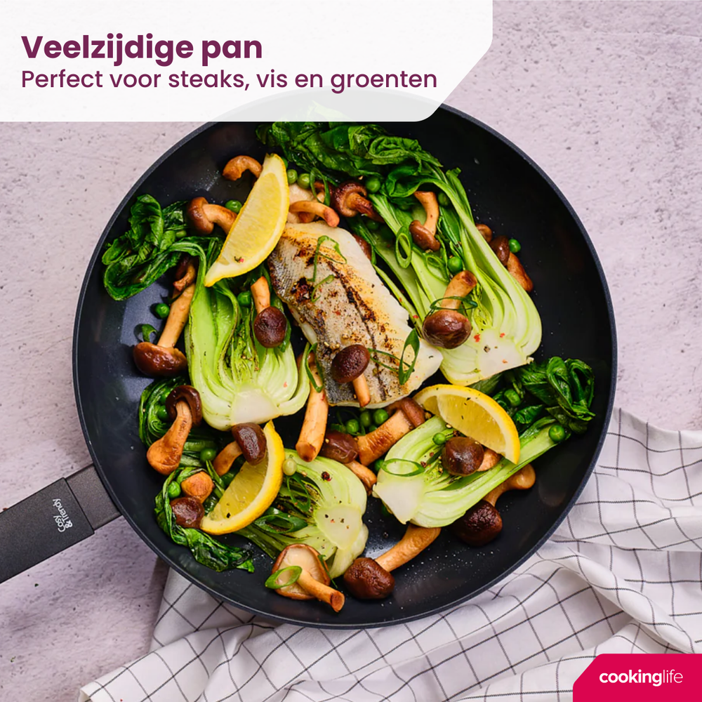 Cookinglife Bratpfanne Black Cera - ø 28 cm - keramische antihaftbeschichtung  - PFAS-frei