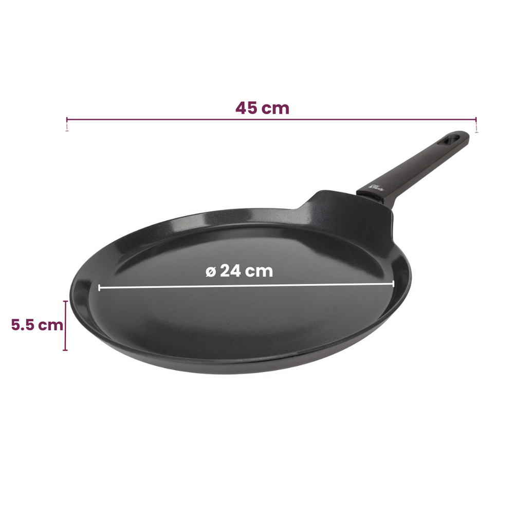 Cookinglife Pfanne für Pfannkuchen Black Cera Schwarz - ø 24 cm - keramische Antihaftbeschichtung - PFAS-frei