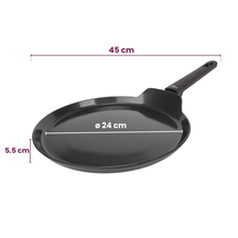 Cookinglife Pfanne für Pfannkuchen Black Cera Schwarz - ø 24 cm - keramische Antihaftbeschichtung - PFAS-frei