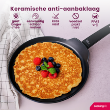 Cookinglife Pfanne für Pfannkuchen Black Cera Schwarz - ø 24 cm - keramische Antihaftbeschichtung - PFAS-frei